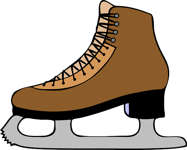 ベージュのスケート靴